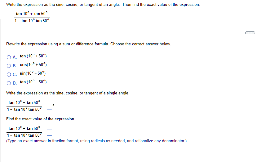 t OB. cot 2 t cos t = cot t cos t