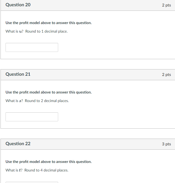 round 3 to 2 decimal places, and round: to 4 decimal places.