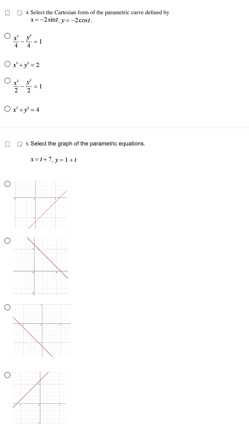 2. Identify the shape of the parametric curve defined by the equations