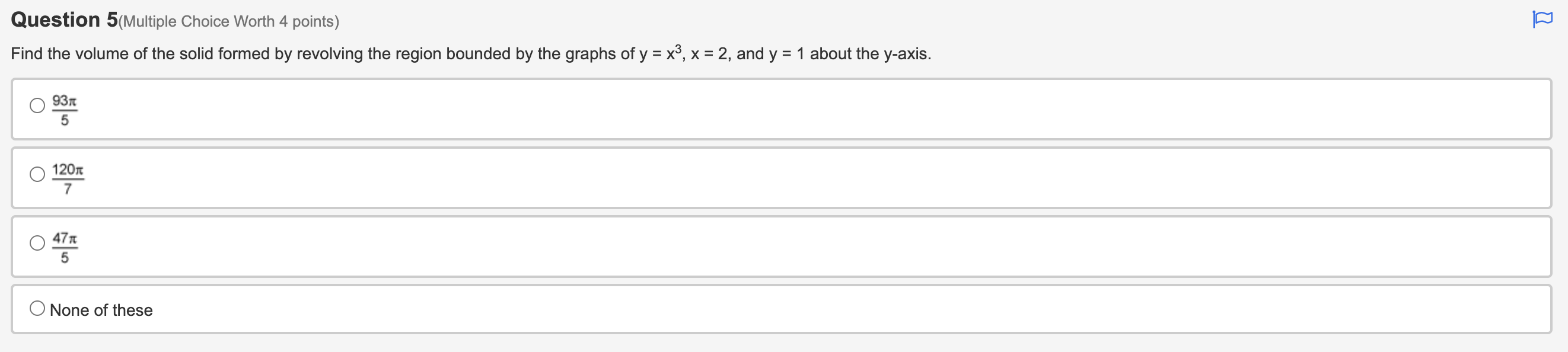 the x-axis. O 1 O 0.785 O 2.467 03.142 1:: Ti Question