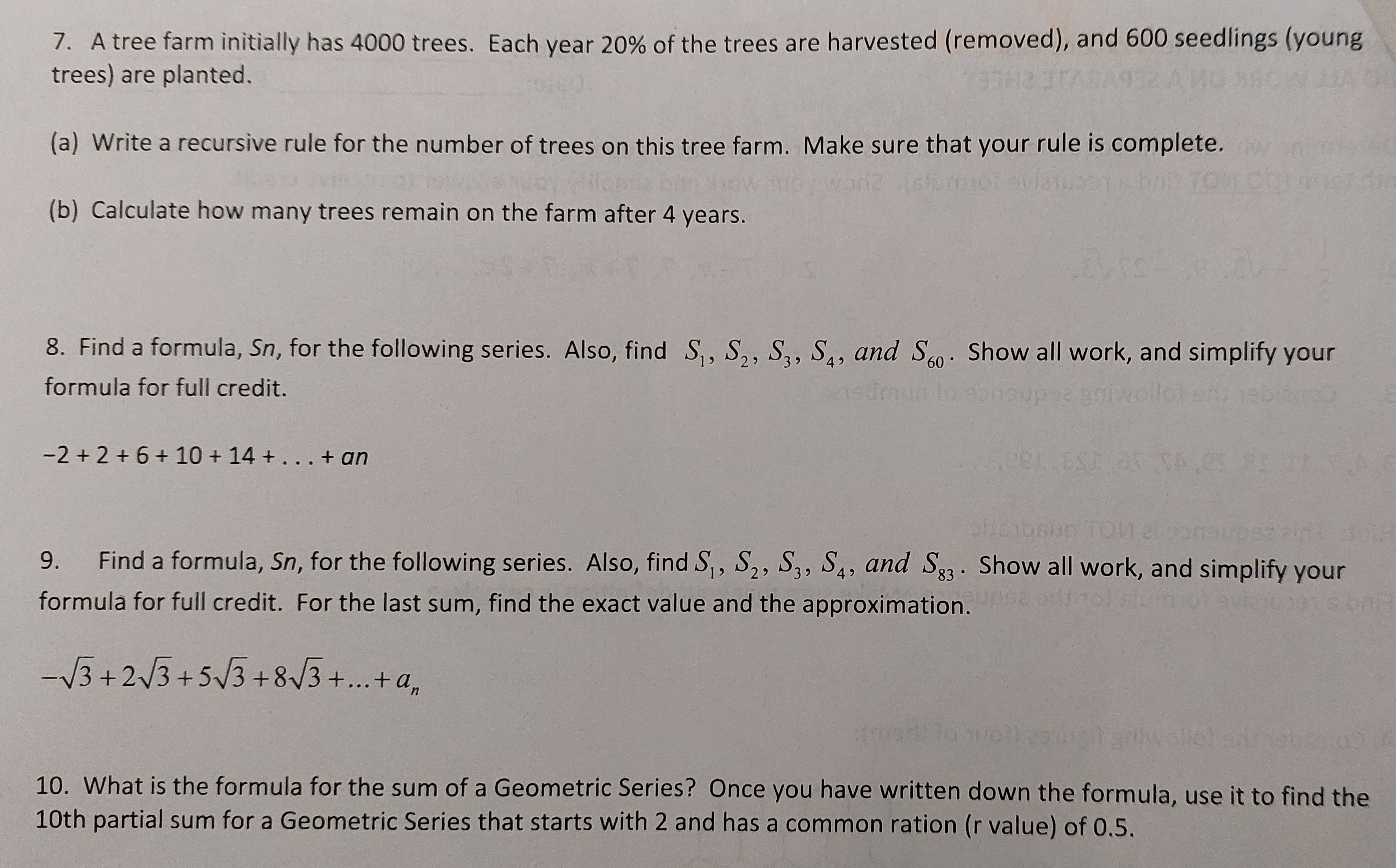 of the trees are harvested (removed), and 600 seedlings (young trees) are