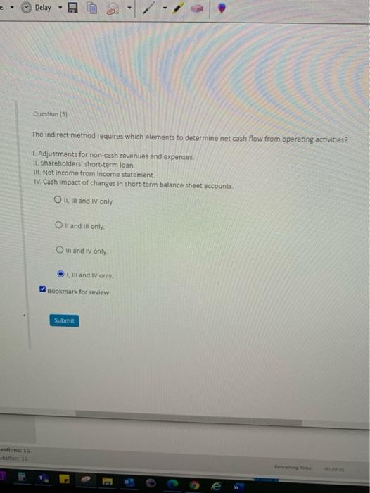  estions: 15 estion 13 Delay - Question (3) 4 The indirect