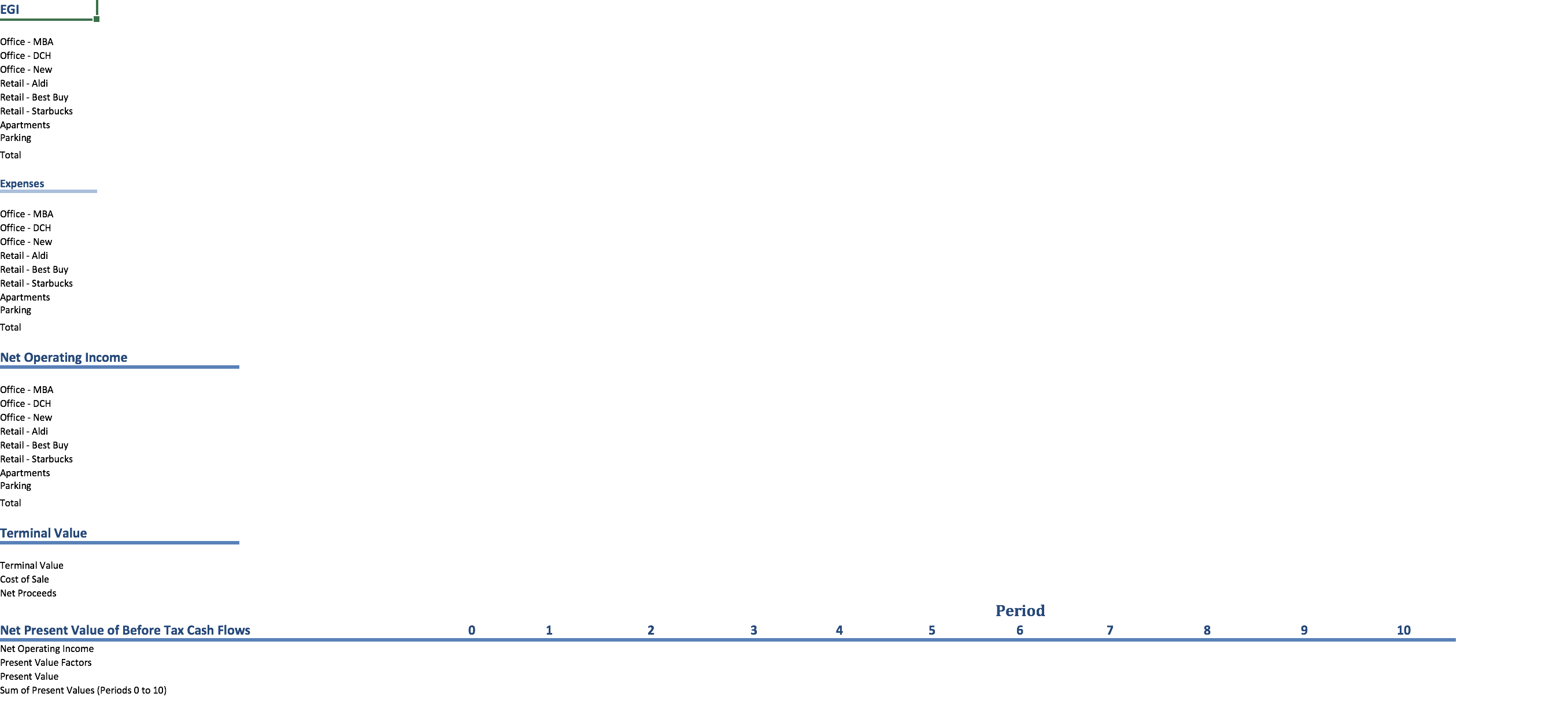 Use Project FIRE 305, Principles of Real Estate, Fall 2018 Tenant Assumptions
