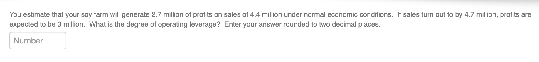will generate 2.7 million of profits on sales of 4.4 million under