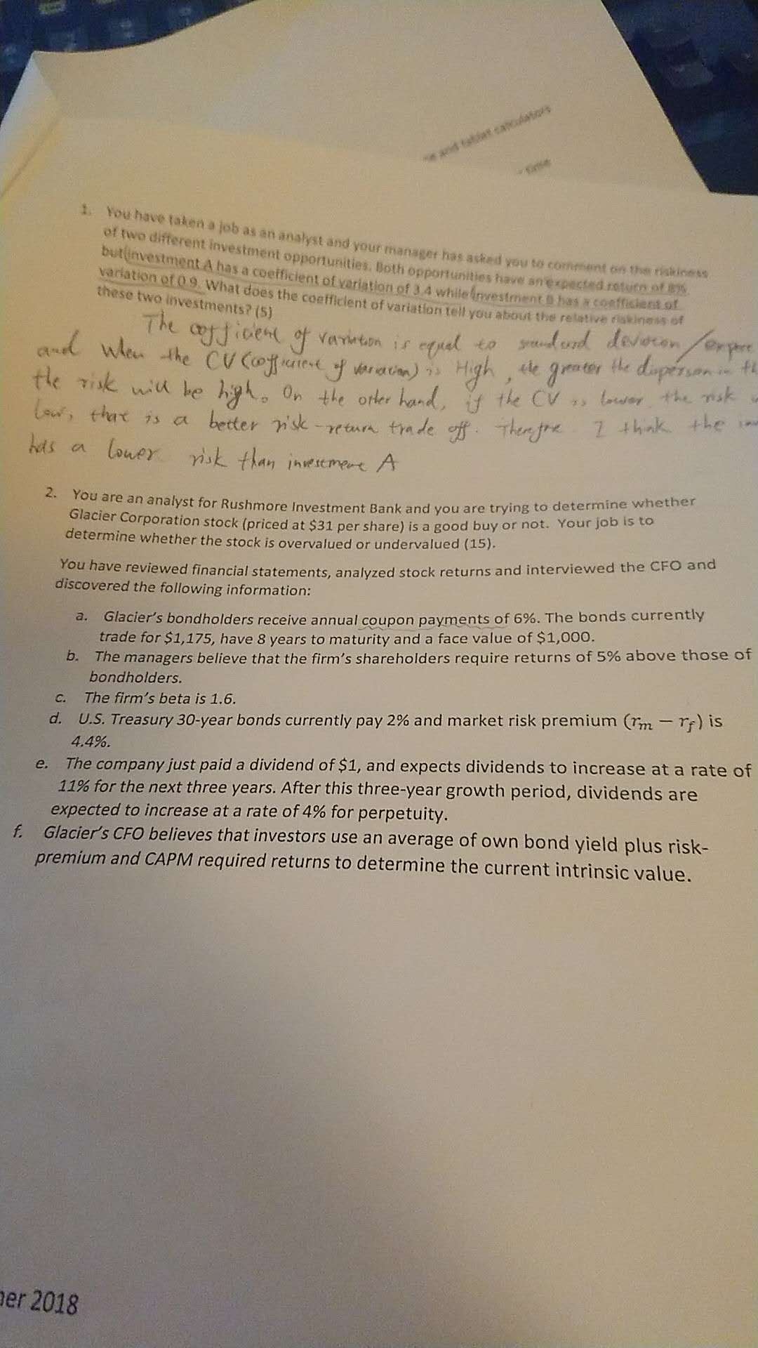 does the of Th eve( v, is 2. You are an analyst