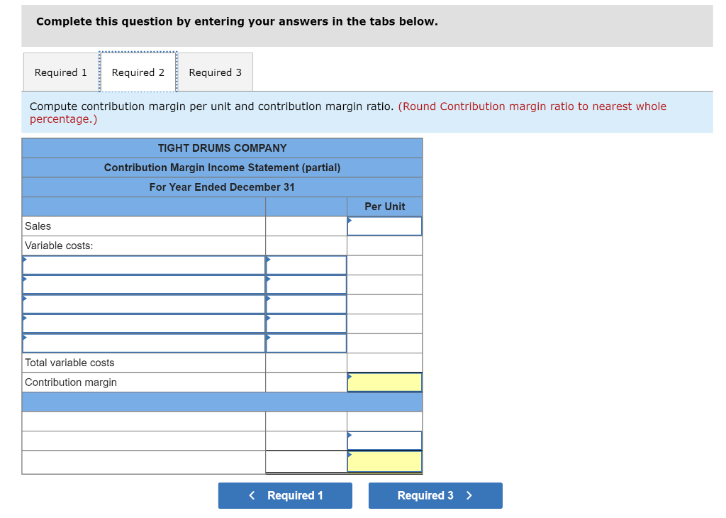 drum sets manufactured by Tight Drums Company for the year ended December