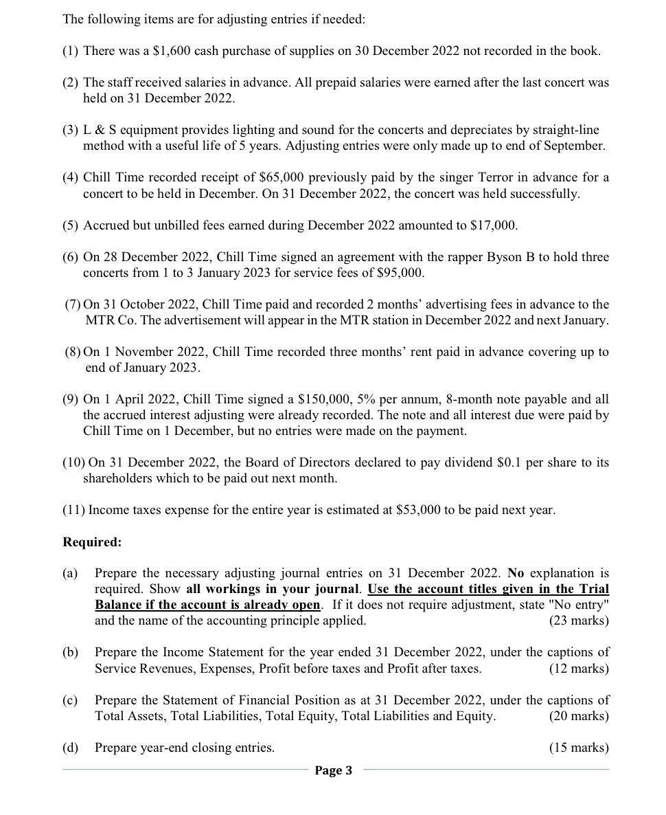 Time Co. ("Chill Time") is a production house of concerts for independent