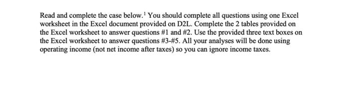  Read and complete the case below. You should complete all questions