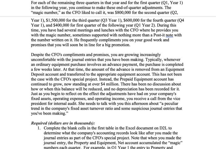 and #2. Use the provided three text boxes on the Excel worksheet
