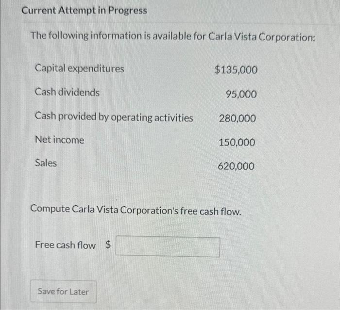  Current Attempt in Progress The following information is available for Carla