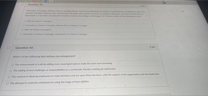  D Question 45 objectives is a function of expected and reaved.