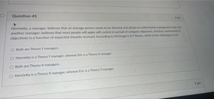 Acesting to McGregors XV theory, which of the towing bu Buth are