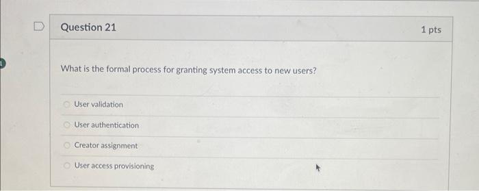  21 What is the formal process for granting system access to