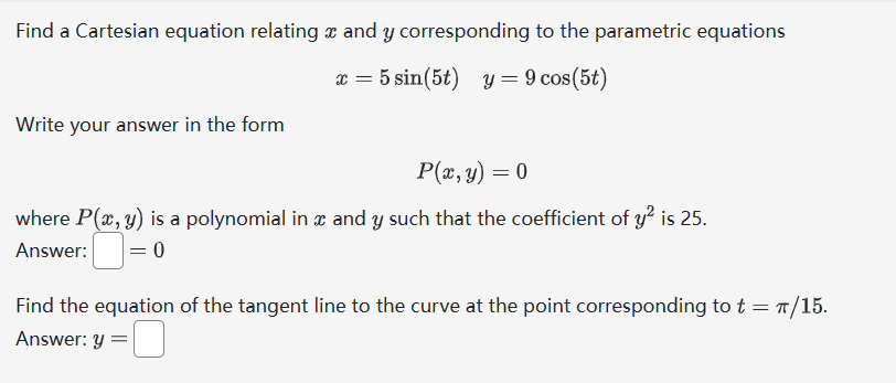 tangent line to the curve at the point corresponding to t :