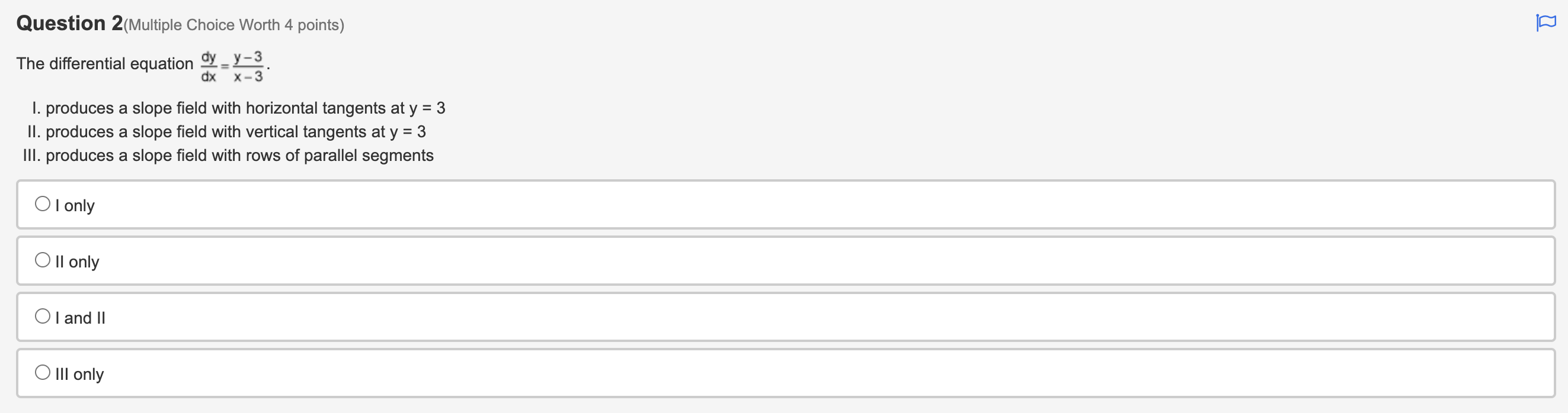 Oy = 79 + et Oy = 80e-0.5tQuestion 1(Multiple Choice Worth 4