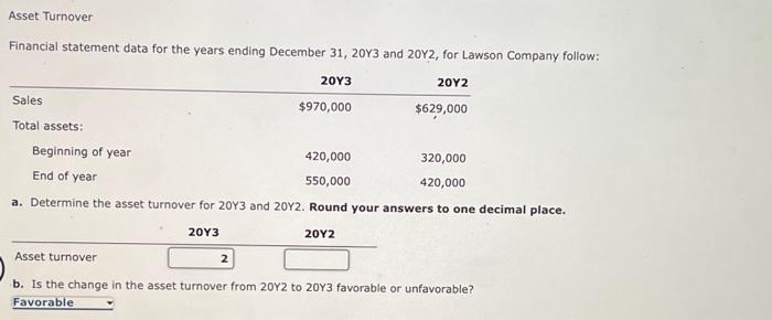 20Y3 and 20Y2, for Linstrum Company follow: Sales Total assets: Beginning of