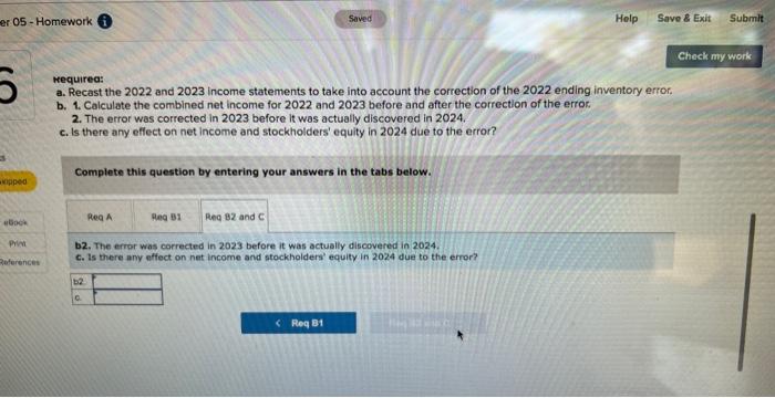 of inventory errors LO 5-9 Following are condensed income statements for Uncle
