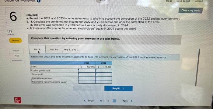 2022: Sales 2023 $432,960 2022 $418,880 Cost of goods sold (323,680) (200,320)