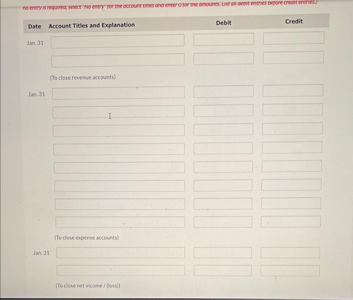 Corporation for the month of January 2025. Cost of goods sold $221,450