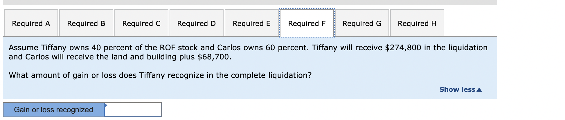 in exchange for her 50 percent interest in ROF. Tiffany's tax basis