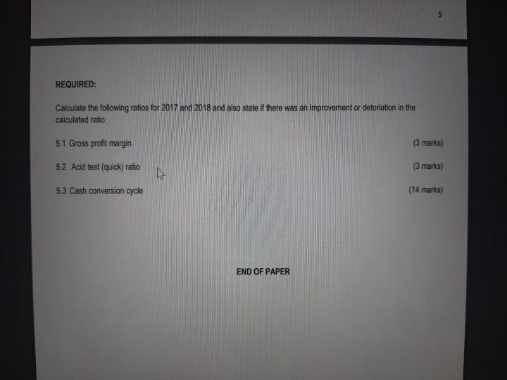 2018 2017 4 000 12 000 Sales Cost of sales 2000 6.000