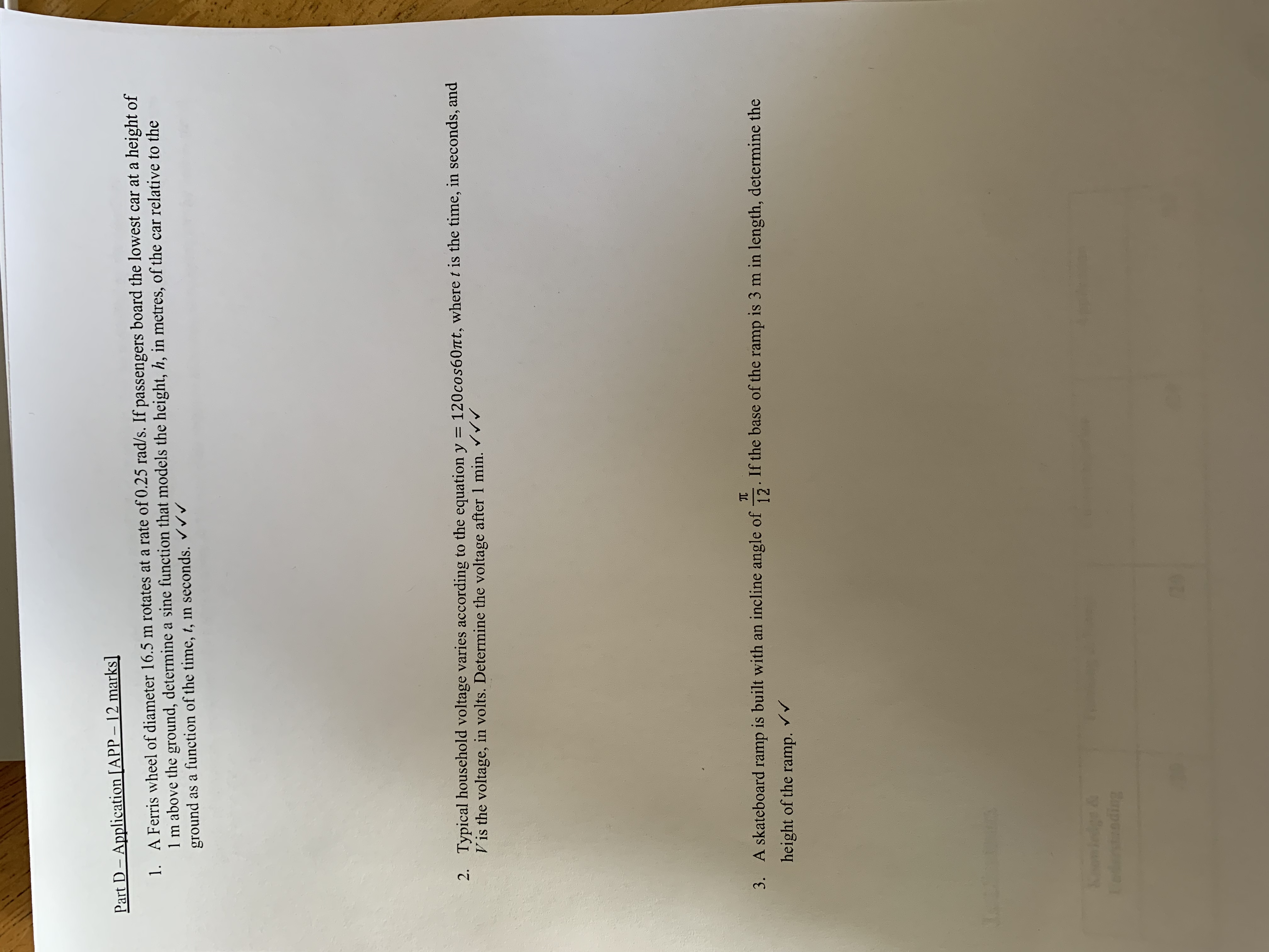  Part D - Application [APP - 12 marks] 1. A Ferris