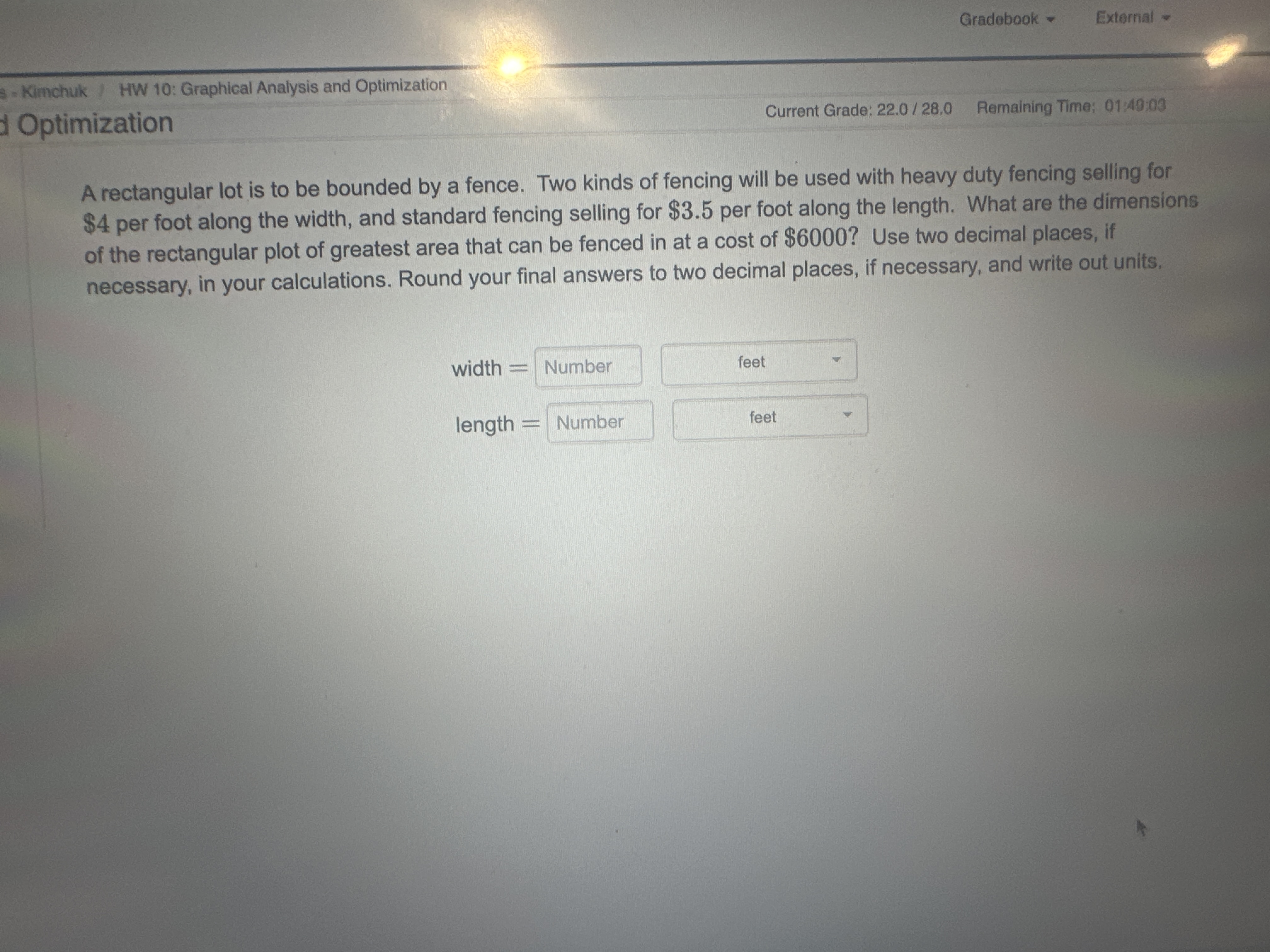 22.0 / 28.0 Remaining Time: 01:49:20 The highway department is planning to