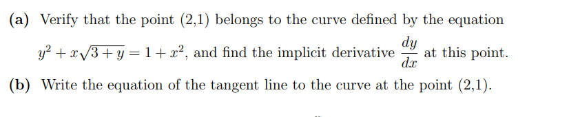 Use the definition of derivative to find the formula for dy/ dx.
