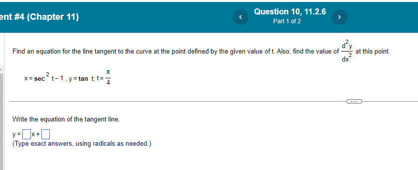 exact answer, using radicals as needed.)[Simplify your answer. Type an exact answer.
