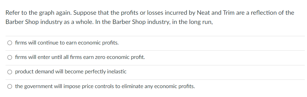 marginal revenue O average cost 0 marginal cost O price Refer to