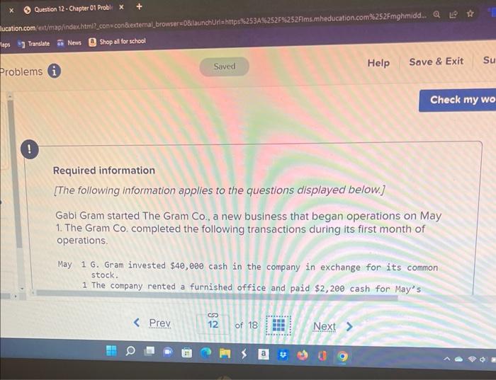  12-Chapter 01 Proble x ucation.com/ext/map/index.html?_con-con&external browser=0&launchUrl=https%253A% laps Translate News Shop all