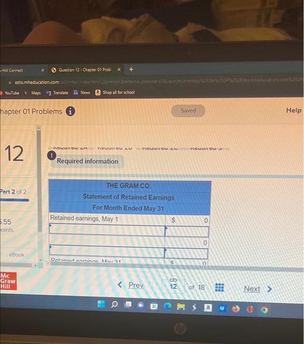 company rented a furnished office and paid $2,200 cash for May's a
