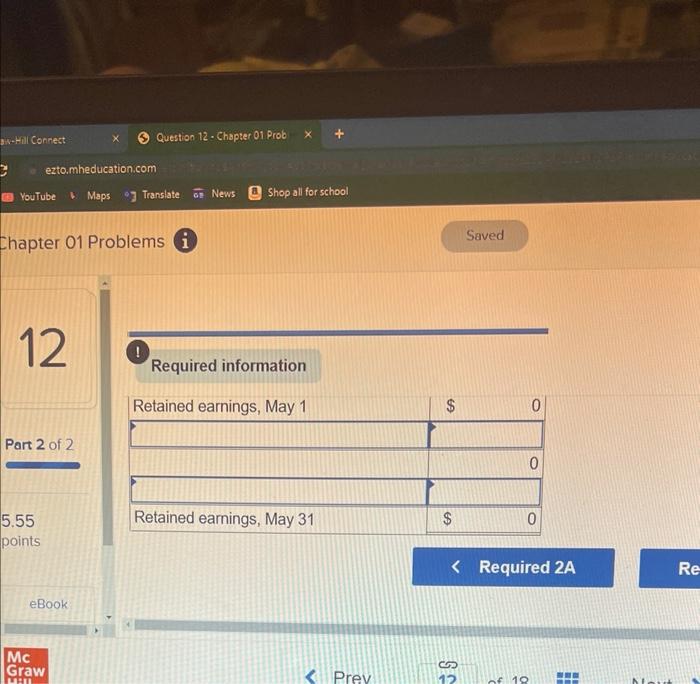 Question 12-Chapter 01 Probl x acation.com ront conconexternal c ps Translate News