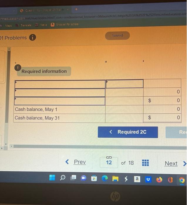 your answers in the tabs below. w-Hill Connect Question 12-Chapter 01 Probl
