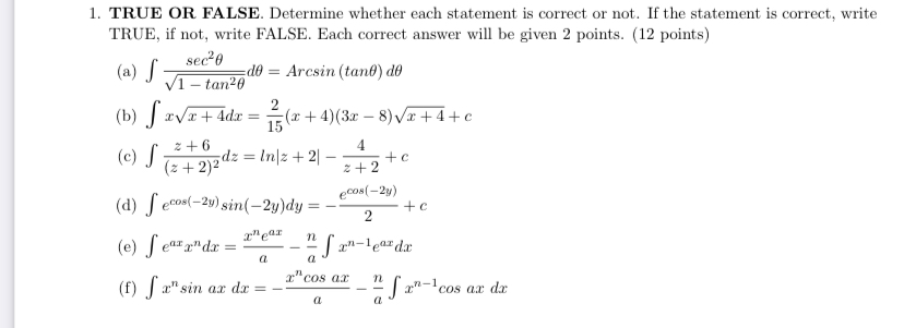  Solve the following with solutionusing u-subtituitontopic;integration by algebraic substintegration by partsintegration