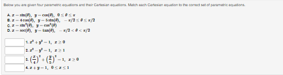 - t in the form y = f(@) by eliminating the parameter.