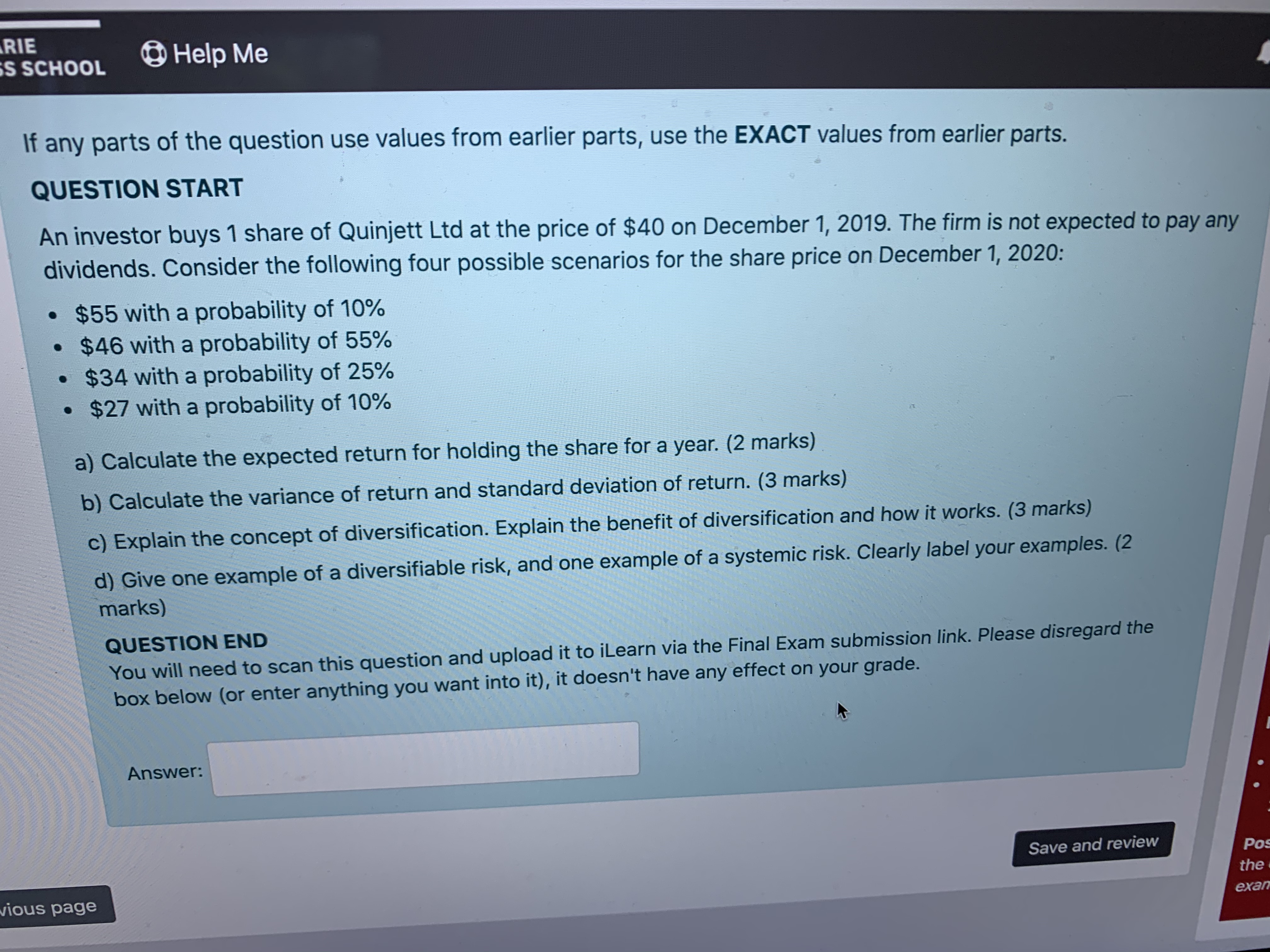 learned to start investing. The first investment he is considering is corporate