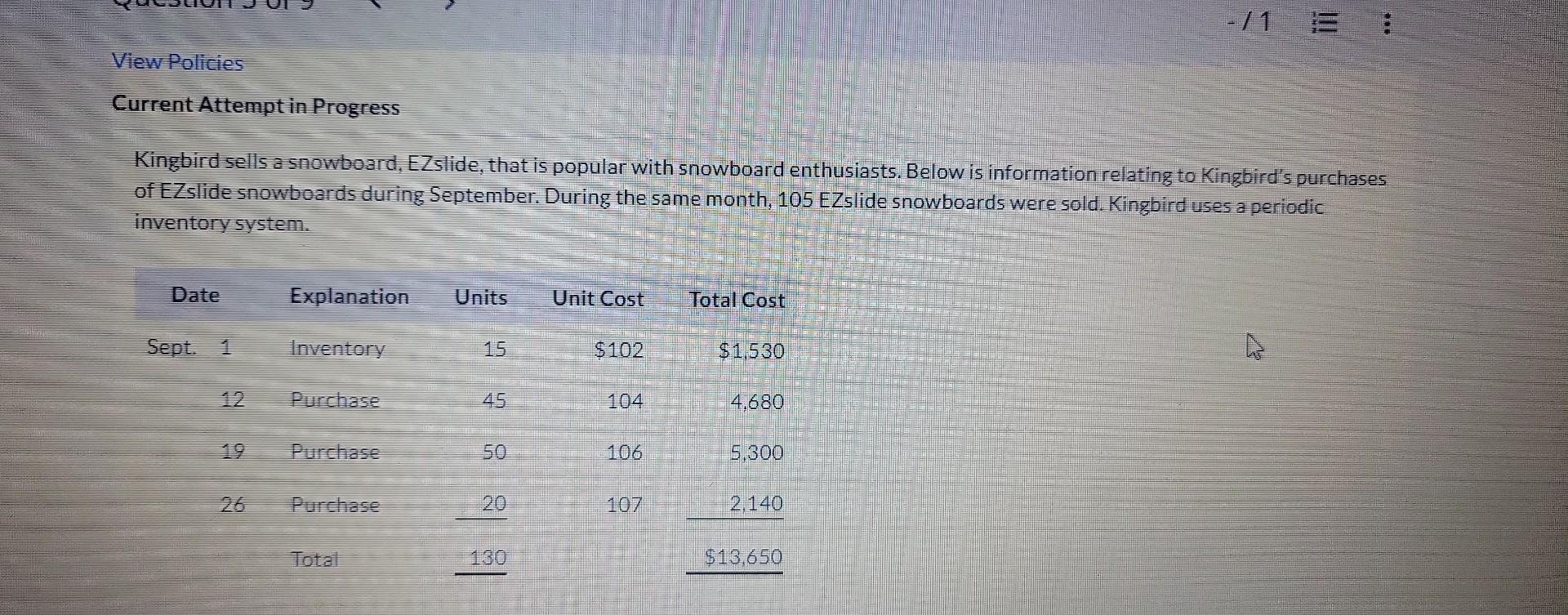 /1 : View Policies Current Attempt in Progress Kingbird sells a