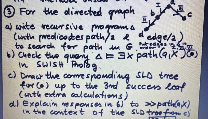  H For the directed graph a) write recursive programs Ge Curth
