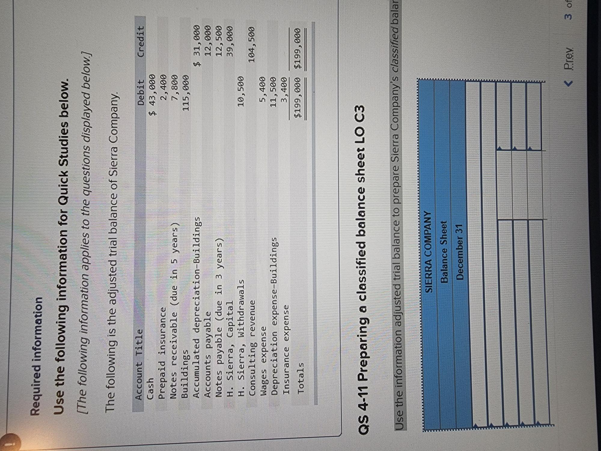  Required information Use the following information for Quick Studies below. [The