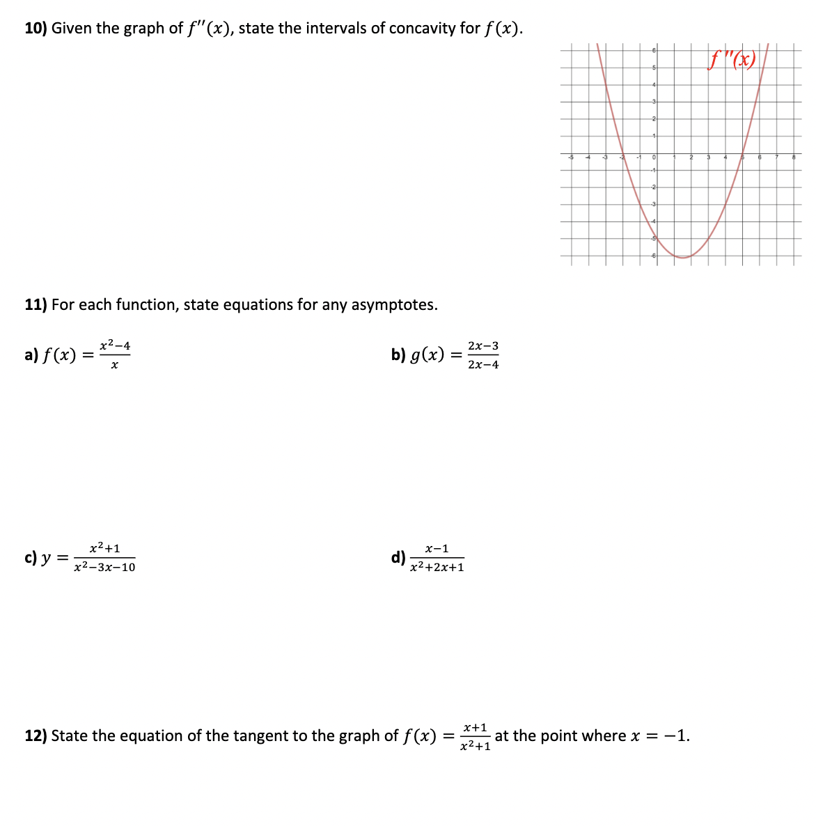 local min. a)f(x)=16x4 b)g(x)=x3+9x221x12 6) The speed, in km/h, of a certain