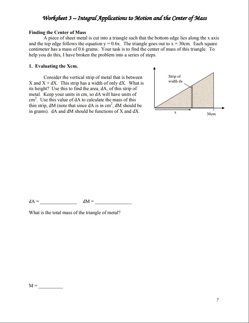 mass that has a position X. This means you can add up