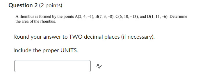 -1), B(7, 3, -8), C(6, 10, -13), and D(1, 1 1, -6).