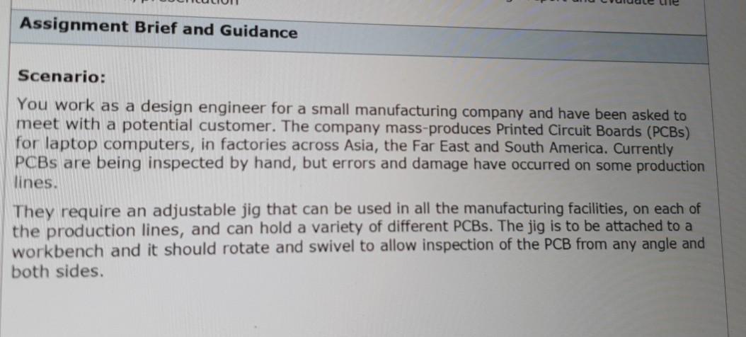 engineering design specification in response to a stakeholder's design brief and requirements