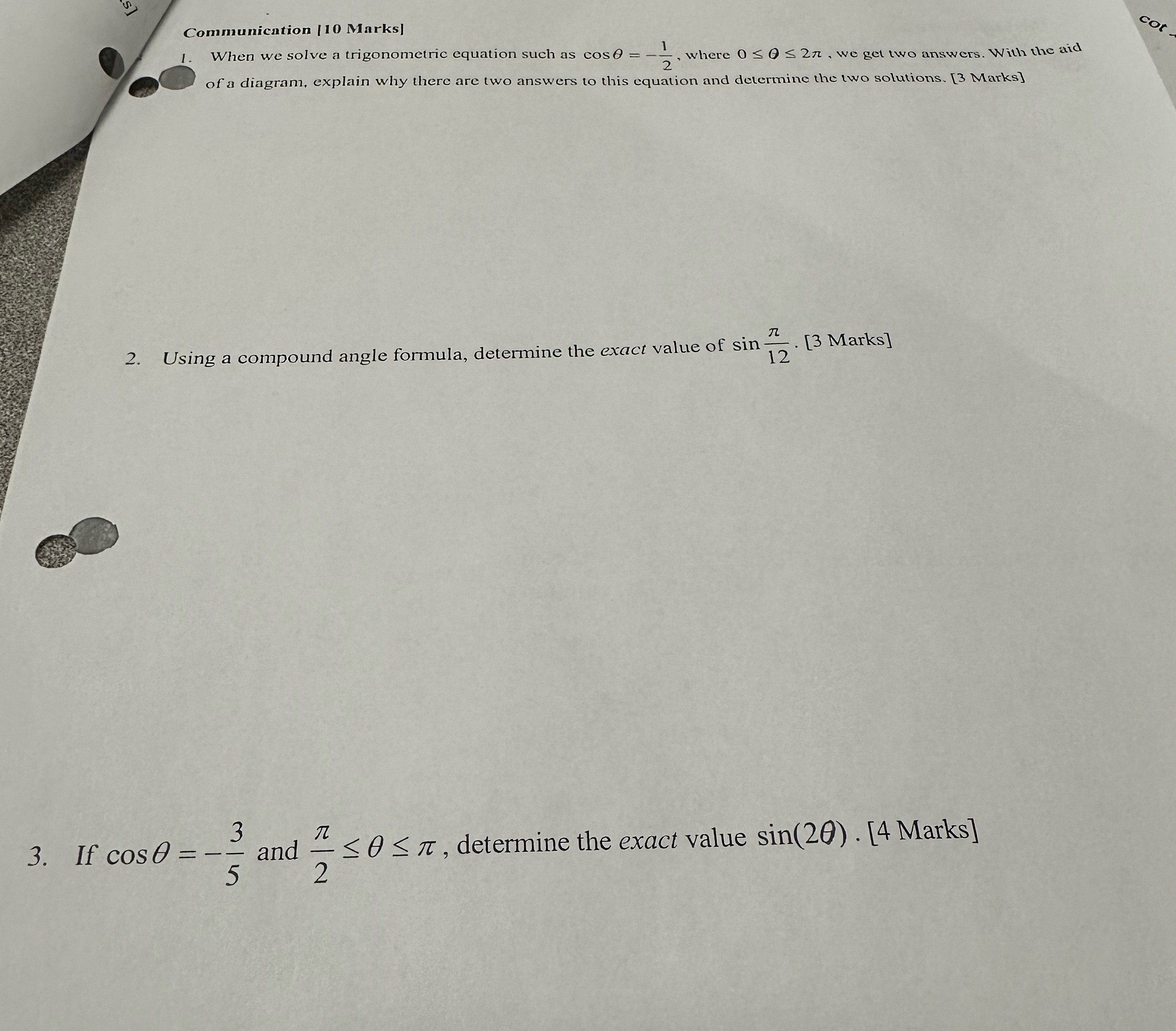 we esvo answers. I . When we solve a trigonometric equation such