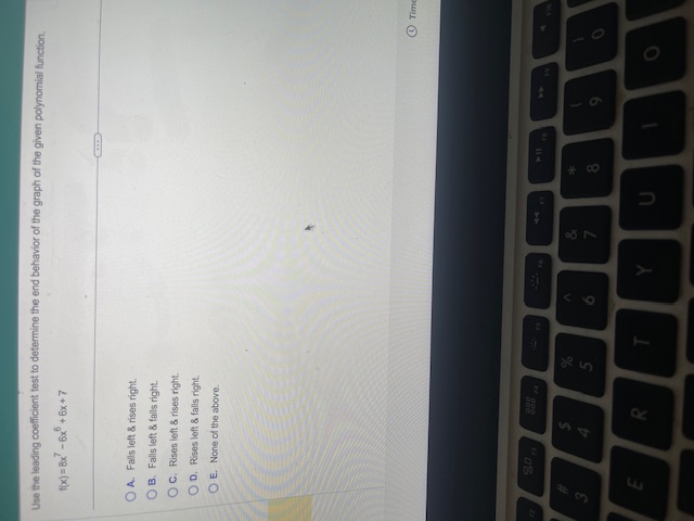 Use the leading coefficient test to determine the end behavior of