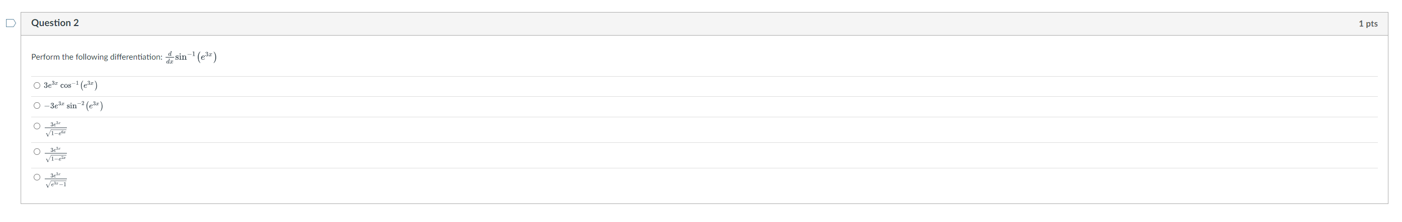 -3e3 sin- (e) 1 pts