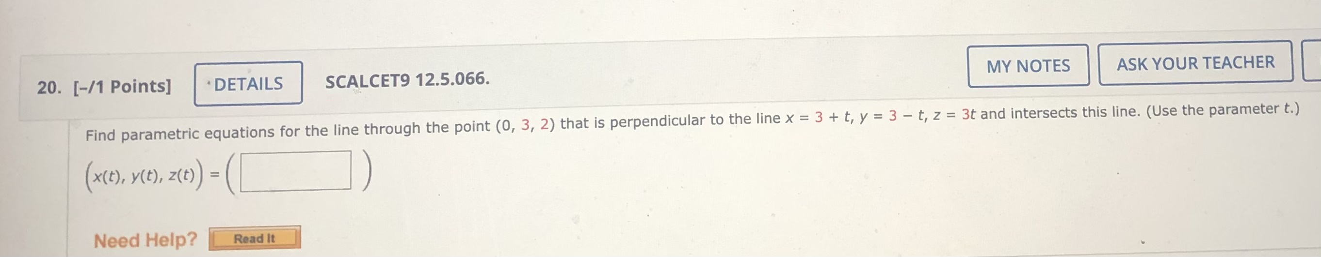 the point (4, -3, 8) and is parallel to the vector (-1,