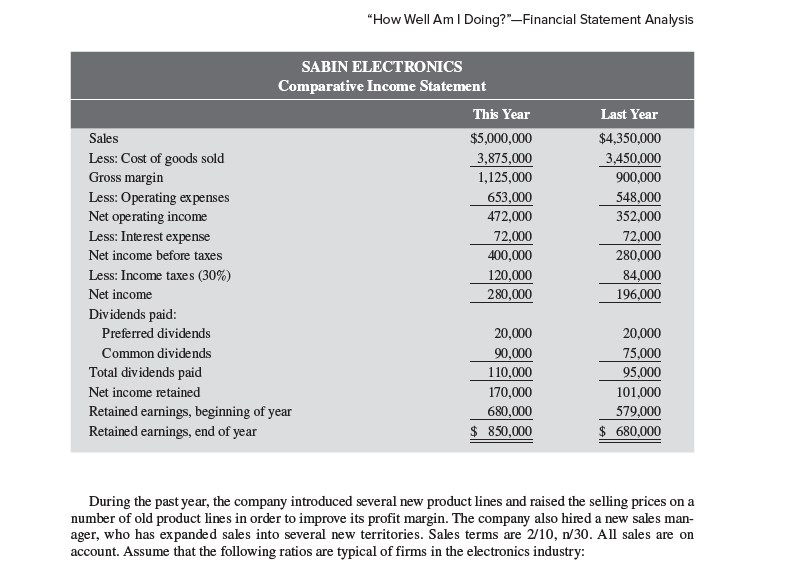times (1g) Times Interest earned last year: 4.9 times Paul Sabin organized