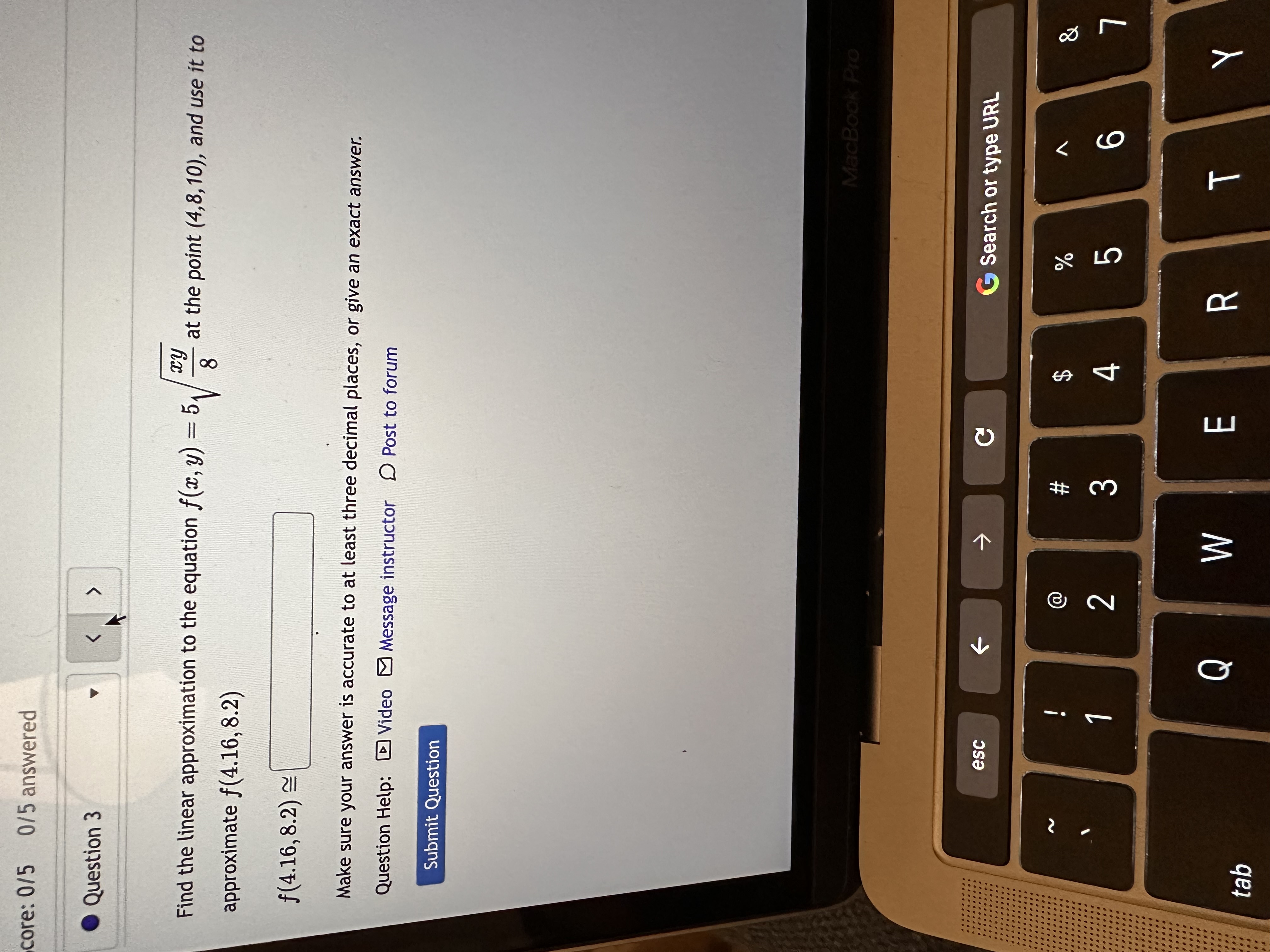 (4,8, 10), and use it to approximate f (4.16, 8.2) f (4.16,